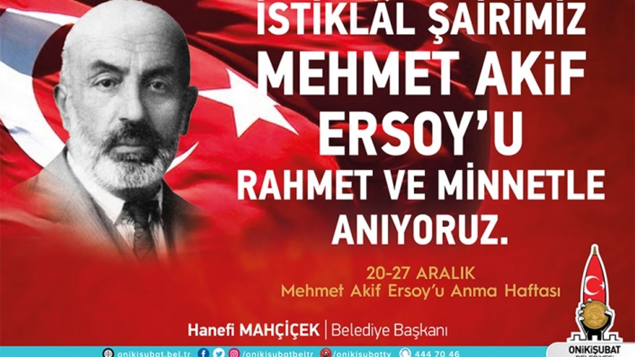 Başkan Mahçiçek’ten Mehmet Akif Ersoy’u Anma Haftası Mesajı