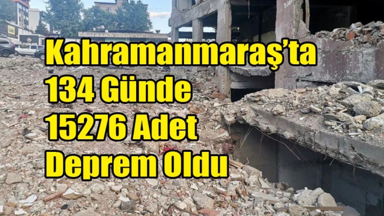 Kahramanmaraş’ta 134 Günde 15276 Adet Deprem Oldu