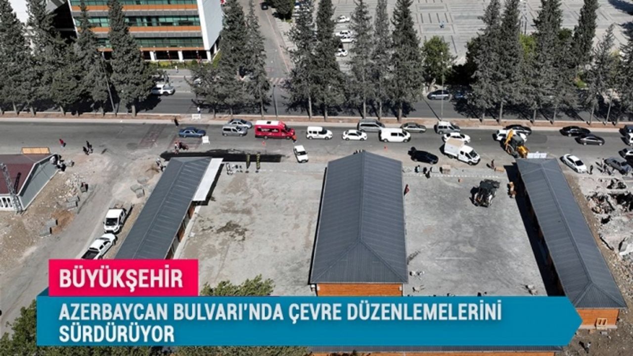 Büyükşehir, Azerbaycan Bulvarı’nda Çevre Düzenlemelerini Sürdürüyor
