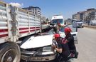 Kahramanmaraş’ta Otomobil Park Halindeki Dorseye Ok Gibi Saplandı
