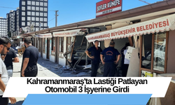 Kahramanmaraş'ta Lastiği Patlayan Otomobil 3 İşyerine Girdi