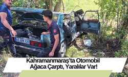 Kahramanmaraş’ta Otomobil Ağaca Çarptı, Yaralılar Var!