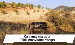 Kahramanmaraş'ta Takla Atan Araçta Yangın