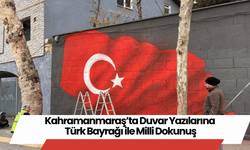 Kahramanmaraş’ta Duvar Yazılarına Türk Bayrağı ile Milli Dokunuş