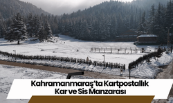 Kahramanmaraş’ta Kartpostallık Kar ve Sis Manzarası