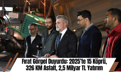 Fırat Görgel Duyurdu: 2025’te 15 Köprü, 326 KM Asfalt, 2,5 Milyar TL Yatırım