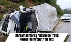 Kahramanmaraş Andırın’da Trafik Kazası: Kamyonet Yan Yattı