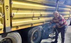 Kahramanmaraş’ta Lastik Patlayan Tır Korkuttu