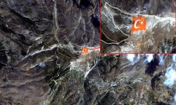 Kahramanmaraş’taki Dev Türk Bayrağı Göktürk-1 Uydusuyla Görüntülendi