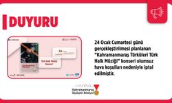 Kahramanmaraş Türküleri Konseri, Olumsuz Hava Koşulları Nedeniyle İptal Edildi