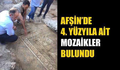 Afşin’de  4. Yüzyıla Ait Mozaikler Bulundu