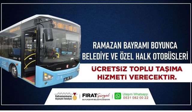 Büyükşehir’den Bayram'da Ücretsiz Toplu Taşıma Hizmeti