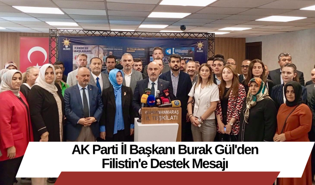 AK Parti İl Başkanı Burak Gül'den Filistin'e Destek Mesajı