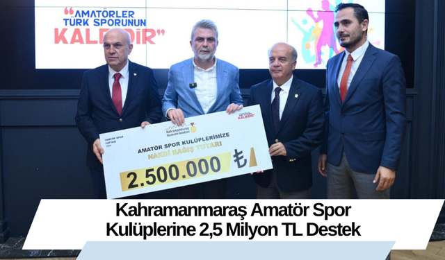 Kahramanmaraş Amatör Spor Kulüplerine 2,5 Milyon TL Destek