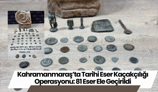 Kahramanmaraş’ta Tarihi Eser Kaçakçılığı Operasyonu: 81 Eser Ele Geçirildi