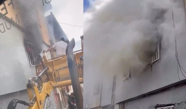 Onikişubat Belediyesi personelinden ev yangınına örnek müdahale