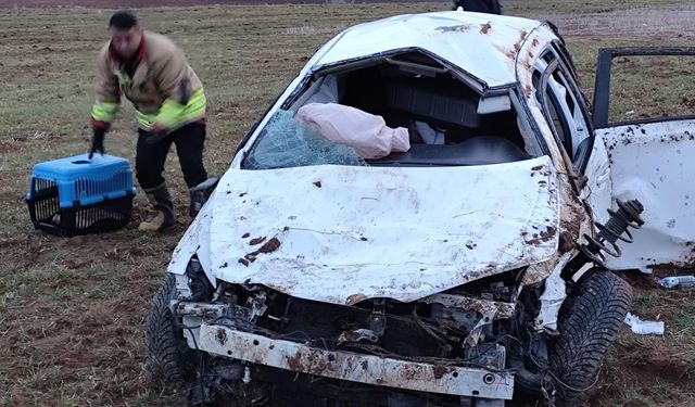 Kahramanmaraş Afşin’de Otomobil Takla Attı!