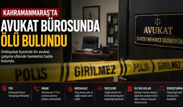 Kahramanmaraşlı Avukat Ofisinde Ölü Bulundu!