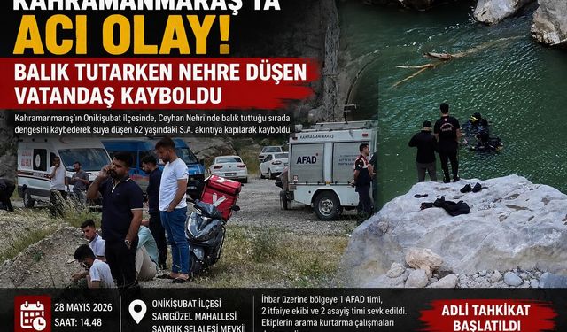 Kahramanmaraş'ta Balık Tutarken Nehre Düştü Kayboldu