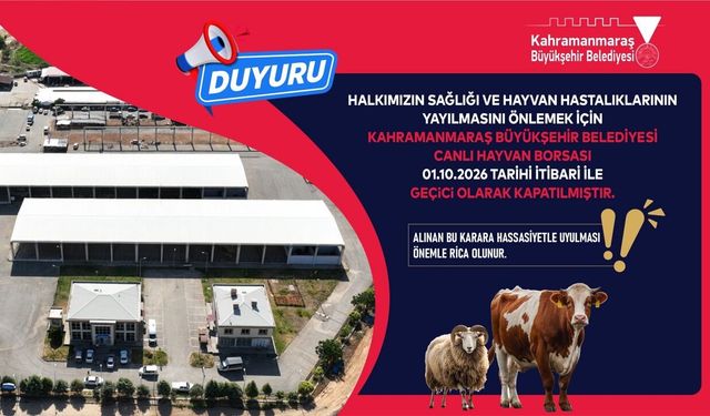 Canlı Hayvan Borsası Geçici Olarak Hizmete Kapatıldı