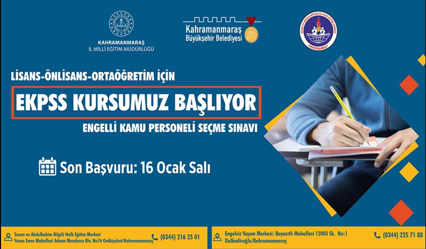 EKPSS Kursuna Ön Kayıtlar Başladı!