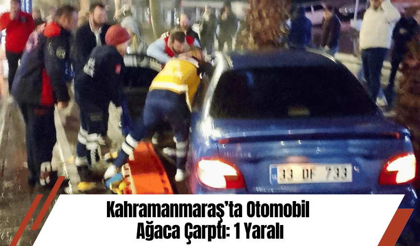 Kahramanmaraş’ta Otomobil Ağaca Çarptı: 1 Yaralı