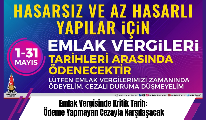 Emlak Vergisinde Kritik Tarih: Ödeme Yapmayan Cezayla Karşılaşacak