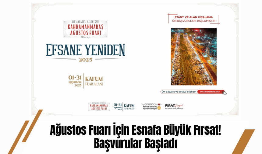 Ağustos Fuarı İçin Esnafa Büyük Fırsat! Başvurular Başladı