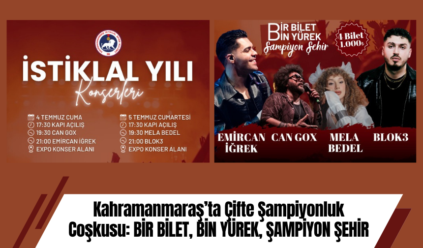 Kahramanmaraş’ta Çifte Şampiyonluk Coşkusu: BİR BİLET, BİN YÜREK, ŞAMPİYON ŞEHİR