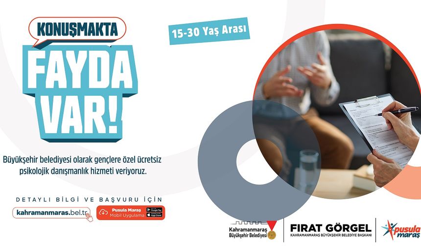 Kahramanmaraş'ta Gençlere Yönelik Ücretsiz Psikolojik Danışmanlık Hizmeti Devam Ediyor