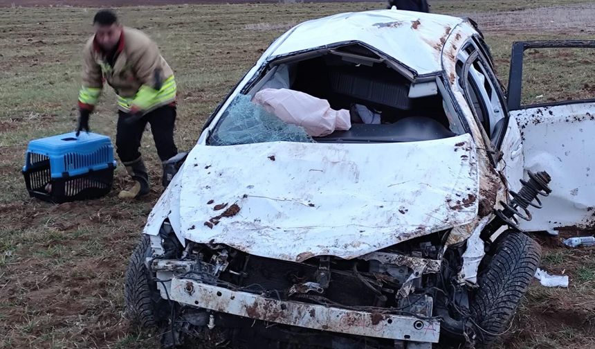 Kahramanmaraş Afşin’de Otomobil Takla Attı!