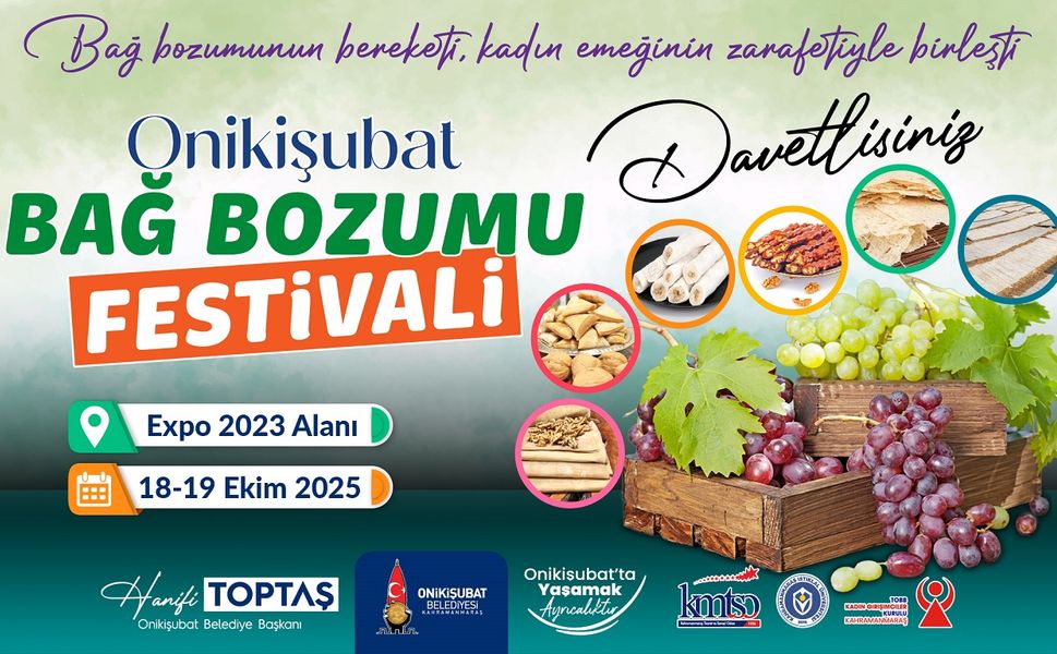 Ünlü Şeflerle Lezzet Şöleni: Onikişubat’ta Bağ Bozumu Festivali Başlıyor