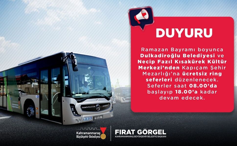 Büyükşehir’den Bayramda Şehir Merkezinden Kapıçam Mezarlığı’na Ücretsiz Toplu Taşıma