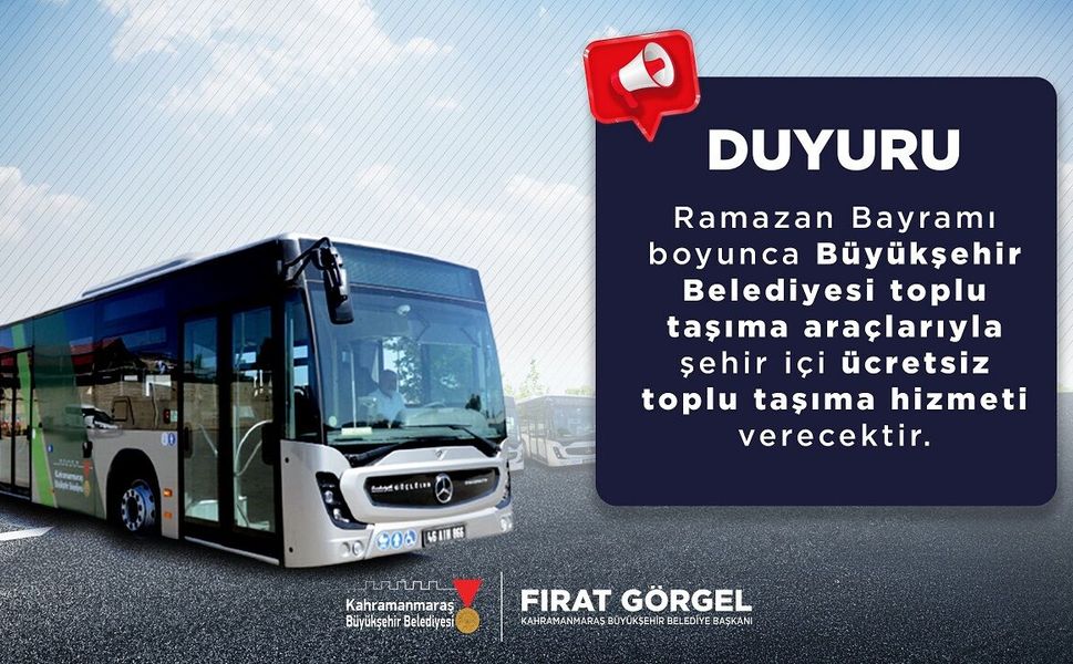 Büyükşehir’den Bayramda Ücretsiz Ulaşım