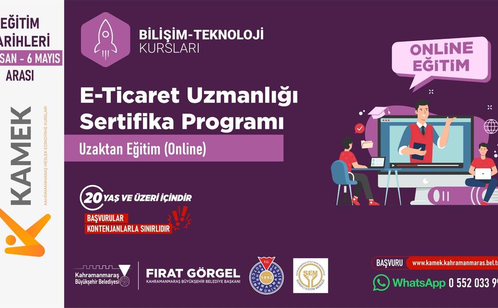 KAMEK’in E-Ticaret Uzmanlığı Eğitimine Başvurular Başladı!