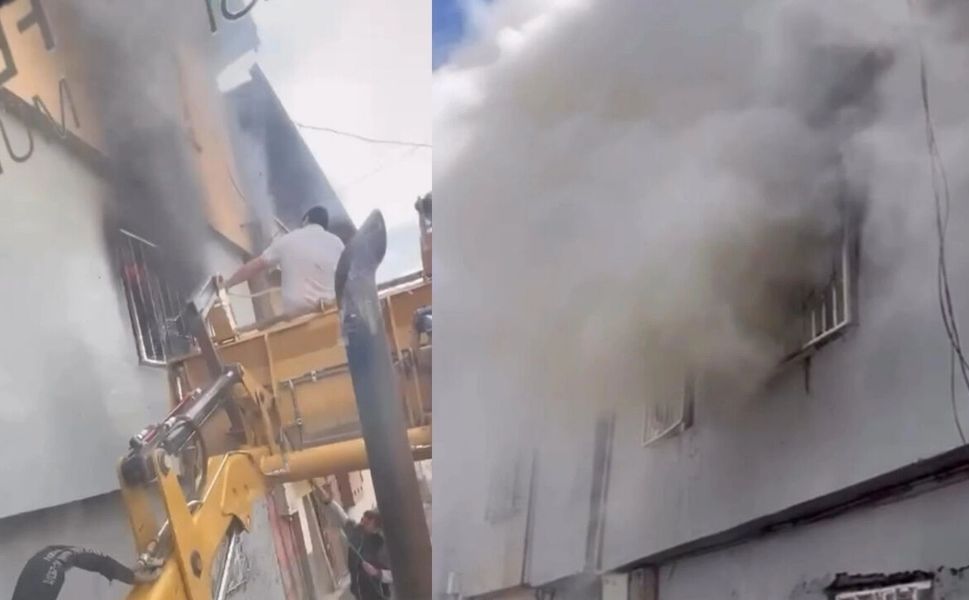 Onikişubat Belediyesi personelinden ev yangınına örnek müdahale