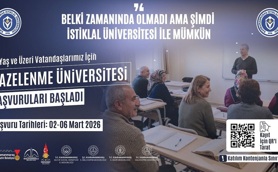 50 Yaş Üstüne Üniversite Kapısı; “Tazelenme Üniversitesi”ne Başvurular Başladı!