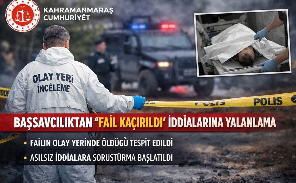 Kahramanmaraş Başsavcılığı: Fail Kaçırıldı İddiası Yalandır