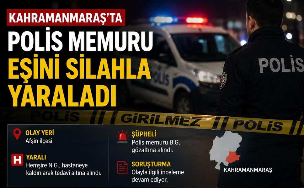 Kahramanmaraş Afşin'de Polis Dehşeti! Eşini Silahla Vurdu