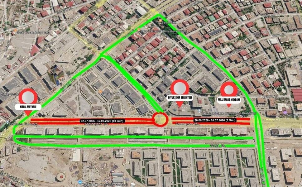 Sürücülerin Dikkatine! Azerbaycan Bulvarı’nda Kısmi Trafik Düzenlemesi