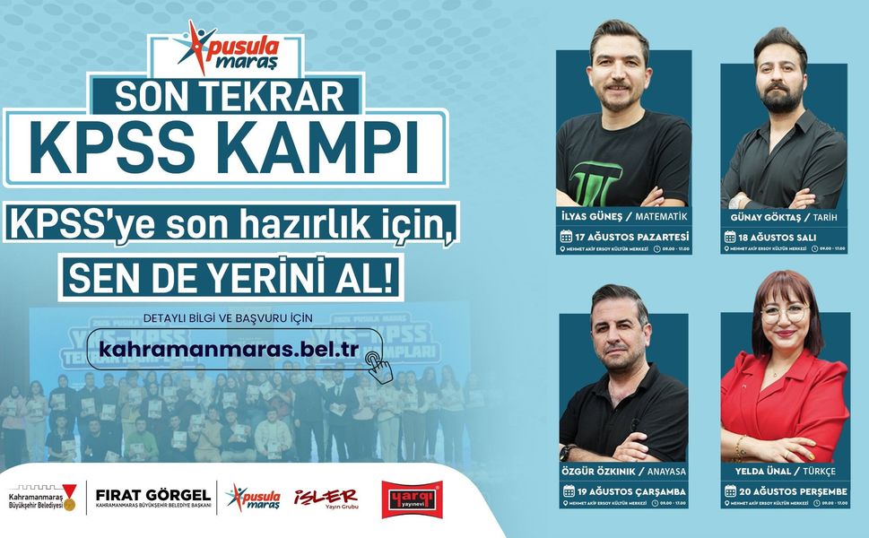 Pusula Maraş’tan KPSS Adaylarına Son Tekrar Kampı