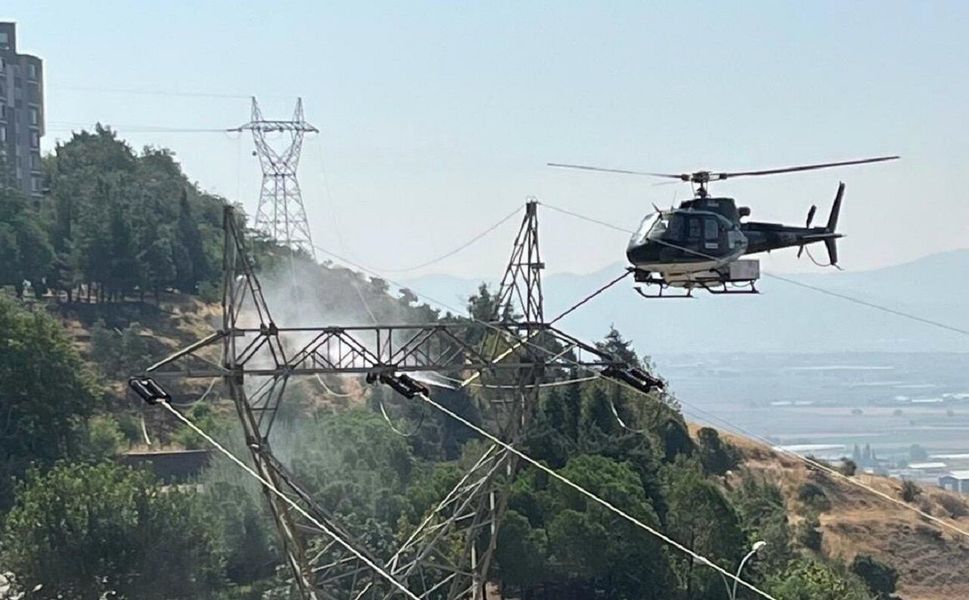 Kahramanmaraş'ta Helikopterle Hat Temizliği