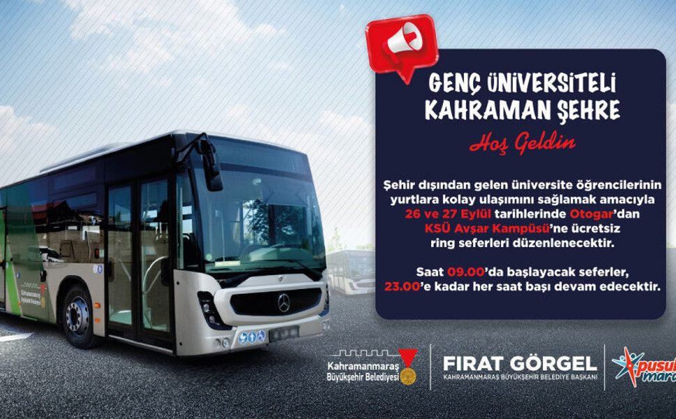 Büyükşehir’den Şehre Yeni Gelen Üniversiteliler İçin Otogardan Ücretsiz Ring Desteği