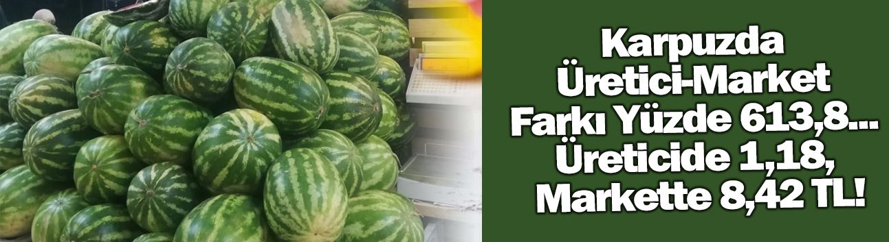 Karpuzda Üretici-Market Farkı Yüzde 613,8... Üreticide 1,18, Markette 8,42 TL!